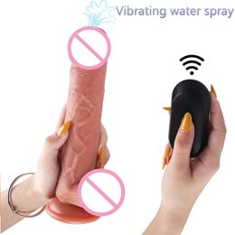 Wireless Remote Spray Water Dildos For Women Artificial Penis Vibrator Ejaculation Realistic Dildo Suction Cup Couples Lesbian