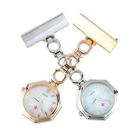 Doctor Watch Pin Brooch Stainless Steel Crystal Rose Gold Nurse Cross Fob Clip Watches Women Men Medical Alloy Clock