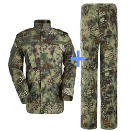 uniform kryptek UK - Summer Hunting BDU Field Uniform Camouflage Set Shirt Pants Men's Tactical Hunting Uniform Kryptek Typhon Camo302F
