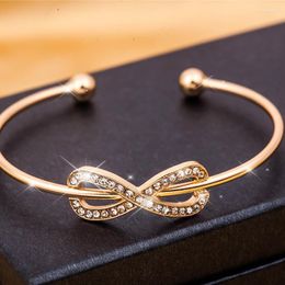 Bangle Fashion 8 Shaped Diamond Opening Bracelet Jewellery Charm Birthday Surprise Gift For Woman Vintage EarringsBangle Inte22