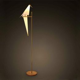Floor Lamps Postmodern Iron Acryl Gold White Love Bird LED Lamp Light For Foyer BedroomFloor