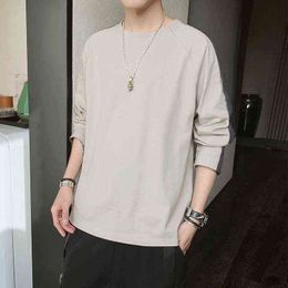 Spring and autumn new men's outdoor leisure sports cotton round neck long-sleeved T-shirt can be customized T220808