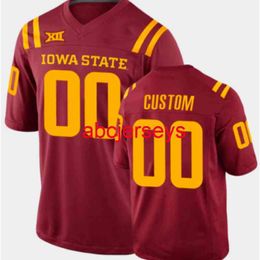 Mit Stitched Custom Iowa State Jersey Add any name number Men Women Youth Football Jersey XS-6XL