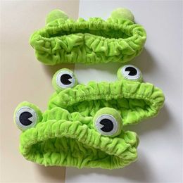 2022 Funny Green Frog Makeup Headband Elastic Wide Brimmed Elastic Hairbands Cute Girls Hair Bands Ladies Hair Accessories Female Headwear T30Q7LK