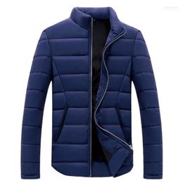 Winter Down Coat Men Solid Zipper Pocket Cotton Padded Casual Stand Collar Thick Warm Parka Outwear1 Phin22