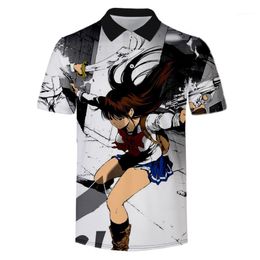 High-Rise Invasion Men Shirt Summer Plus Size Brand Lapel -shirts Anime 3D Harajuku Men's Polos