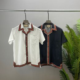 Camisetas masculinas no pescoço redondo bordado e impresso no estilo polar de verão com rua pura algodão W36