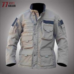 Tactical Jacket Men Military Allterrain Versatile Windproof Bomber Windbreaker Mens Stand Collar Multiple Pocket Army Outwear 220816