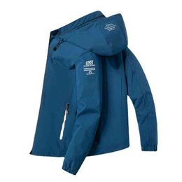 Men Hoodie Windbreaker Jacket Fashion Solid Colour Clothing Street Wear Lightweight Hooded Jackets Mens Sports Style Coats Hood Y220803