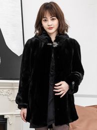 Women's Fur & Faux In 2022 The Ms Mink Coats Long Loose Big Yards Light Excessive Hooded Black