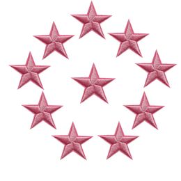 10PCS Pink Stars Embroidered Patches Sew Iron On Badges For Dress Bag Jeans Hat T Shirt DIY Appliques Craft Decoration