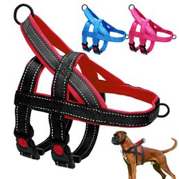 Dog Collars & Leashes No Pull Nylon Harness Reflective Adjustable Vest For Medium Large Dogs Walking Training Belt Pet SuppliesDog