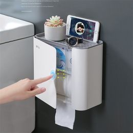 Waterproof Toilet Paper Wall Mount Holder Shelf for Toilet Paper Tray Roll Paper Towel Holder Storage Box Bathroom accessories T200425