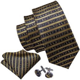 Gold Mens Ties 100 Silk Jacquard Woven 7 Colours Solid Men Wedding Business Party 8 5cm Neck Tie Set Gs-07254W