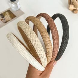 Fashion Headbands Women's Hair Accessories Fresh Summer Headwear Straw Woven Hairband Adult Headband