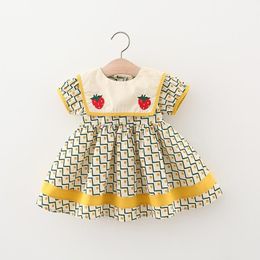 Girl's Dresses Baby Girl Clothes Infant Casual Outfits Children Print Embroidery Strawberry Princess Dress Toddler Summer Cute ClothingGirl'