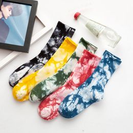 Männer Socken Tie-Dye Street Trend High-Top Tide Männer Und Frauen Einfarbig Baumwolle Basketball Skateboard Socken männer