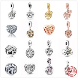 925 Silver Fit Pandora stitch Bead Neastamor Heart Family Tree Bracelet Charm Beads Dangle DIY Jewelry Accessories