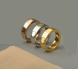 Stainless Steel Rose Yellow Gold and Silver Band Ring Men and Women Jewelry for Lovers Couple Rings Gift Size 6-9