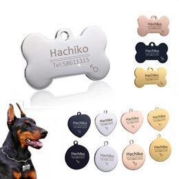 Personalised Cat Dog Pet ID Tag Keychain Engraved Pet ID Name for Cat Puppy Dog Collar Tag Pendant Keyring Bone Pet Accessories B0504