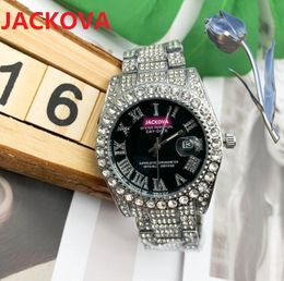 Classic Quartz Watch 40MM Big Rhinestone Fashion Wristwatches Stainless Steel For Men Women Wristwatch Montre De Luxe Perfect Quality Gift