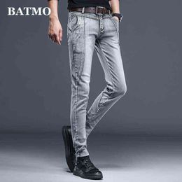 Batmo 2021 new arrival high quality casual slim elastic grey jeans men ,men's pencil pants ,skinny jeans men 819 G0104