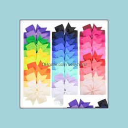 Hair Clips Barrettes Jewelry New 30 Colors Girl Bows Solid 6 Inch Bow Design Clippers Girls Accessory Drop Delivery 2021 7Klrn