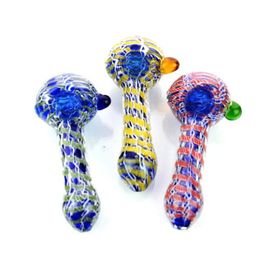 Colourful Handmade Art Twisting Pipes Pyrex Thick Glass Dry Herb Tobacco Smoking Handpipe Oil Rigs Luxury Decoration Philtre Cigarette Holder DHL Free