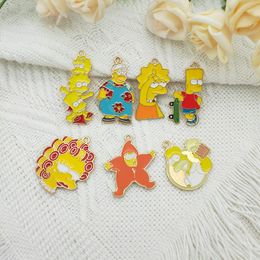 Charms 10pcs Alloy Enamel Cartoon Classic Anime Earrings Pendant Accessories For Jewelry Making DIY Designer Necklace KeychainCharms