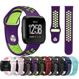 Soft Silicone Straps Band for Fitbit Versa 2 Lite Dual Colors Loop smart watch Sport bracelet Waterproof Wrist Strap