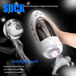 Male Piston Toys with 5 Suction and 10 Frequency Pleasure for Adult Auto Suck Smart Masturbating Cup Vibration Toy Men