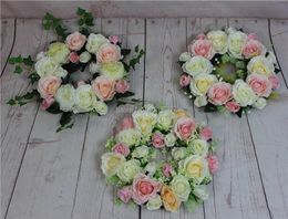 Decorative Flowers & Wreaths Artificial Wedding Flower Head Wreath Silk Rose CrownDecorative