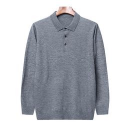 Men's Polos 6% Wool 2022 High Quality Designer Fashion Brand Solid Colour Casual Japanese Shirt Men Long Sleeve Tops Mens ClothingMen's Men's
