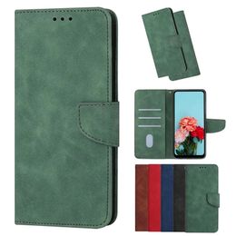 Skin Feel Wallet PU Leather Cases for Samsung A33 A53 A73 A23 A13 A32 A52 A72 S22 PLUS S21 Ultra S20FE Fashion Plain Card Holder Flip Cover Business Pouch