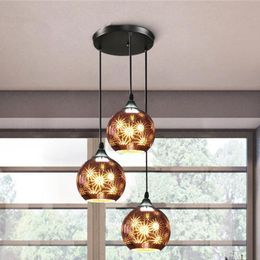 Pendant Lamps Nordic Post-modern Simple Creative Plating Glass Led Chandelier Guest Restaurant Home Stairs Bar LightingPendant