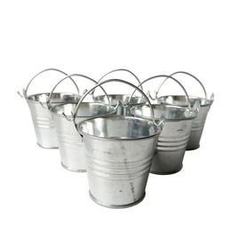 2021 D6*H5CM Cheap Metal mini Pail Tin bucket Rustic Succlents Pots Decorative Galvanized Iron pots Party Favor