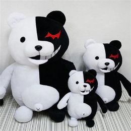 35cm Plush Toy Accompany Japan Cartoon Super 2 Monokuma Black White Bear Soft Stuffed Animal Dolls Christmas Gift LJ201126