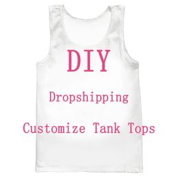 We Accept Dear Customer Design Anime P o Star Singer Pattern DIY Vest Men Women 3D Print Streetwear Tank Tops 220707