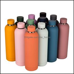 Tumblers Drinkware Kitchen Dining Bar Home Garden Double-Layer 304 Stainless Steel Thermos Water Bottle 750Ml Large-Capa Dh4Km