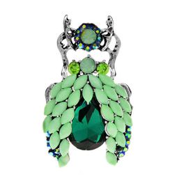 accessories for beetles UK - CINDY XIANG Resin Bead Beetle Brooches For Woman Green Color Insect Pin Fashion Jewelry Vintage Accessories High Quality J220707