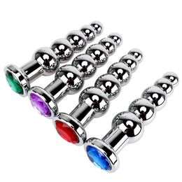 IKOKY Metal Anal Plug Prostate Massage Stainless Steel Anus Beads sexy Toys for Men Women Gay Heavy Butt Adult Product