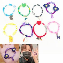 Charm Bracelets Jewelry KPOP Name Bracelet ARMYBTS For Women Beaded Gift Girl Friends Fans Designer Chrams