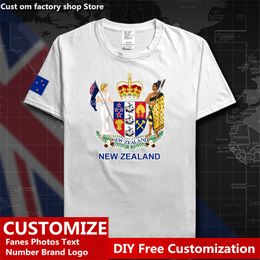 Zealand Country T shirt Custom Jersey Fans DIY Name Number Tshirt High Street Fashion Hip Hop Loose Casual T shirt 220616