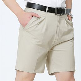 Summer Cotton shorts Men thin Loose breathable beach shorts men's Business casual suit shorts straight fold bermudas size 3042 T200718