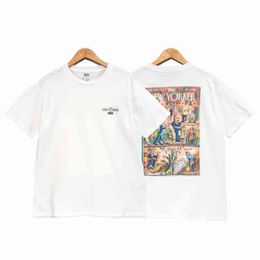 Summer Kith T-shirts Ice Cream Mount Bridge Printing Cotton Short-sleeved Loose T-shirt for Men and Women t Shirts Men Tshirts Brands R3
