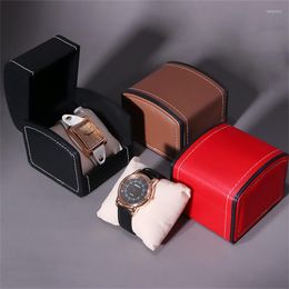 Watch Boxes & Cases 2pcs Leather Box Organiser High-end Packaging Flip Display Jewellery Case Storage GiftWatch Hele22