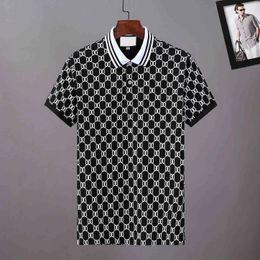 22ss men printed polos t shirts Double letter Watercolor clothes short sleeve mens tag letters polo Many colors available navy blue black white green Size M-3XL