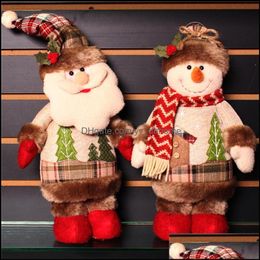 Christmas Decorations Festive Party Supplies Home Garden Santa Claus Snowman Dolls Navidad Figurine For New Year Enfeites De Natal Merry D