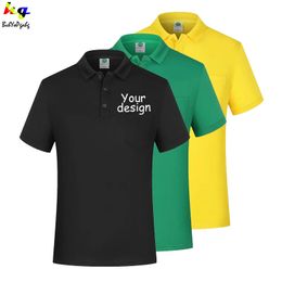 CustomizedDIY Polo Shirt Design Pocket Shirt Unisex Short Sleeve Work Casual Advertising Top 220609