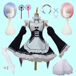 Rem Ram Maid Cosplay Costumes Re:Zero kara Hajimeru Isekai Seikatsu Kawaii cos dresses Re Life In a Different World Anime Maid AA220324